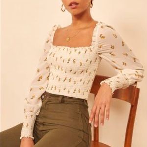 Reformation Pinto Top in Rosebud XS